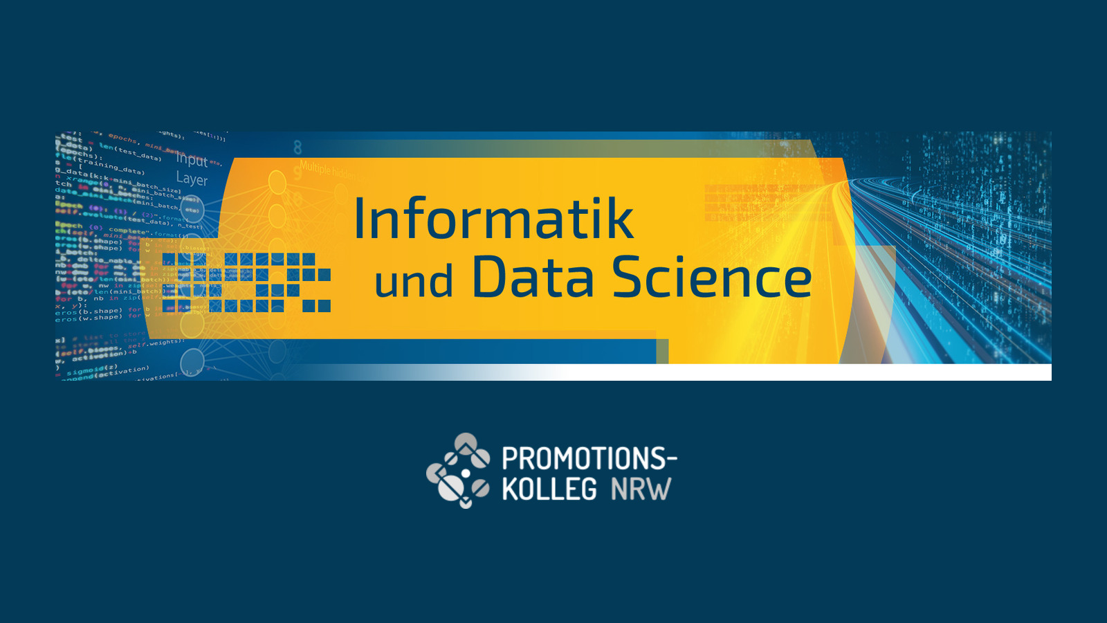 Banner der Abteilung Informatik und Data Science des Promotionskollegs NRW mit dem Logo des Promotionskollegs