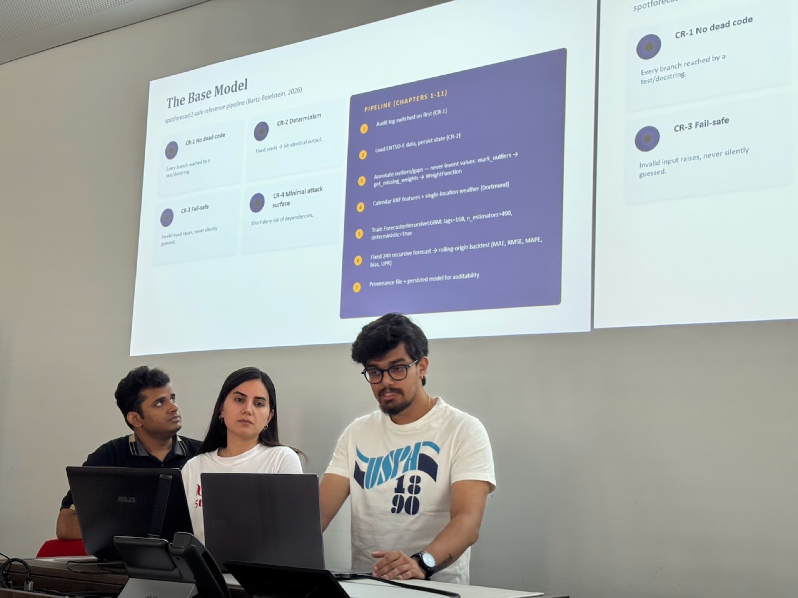 A team presents its base model and processing pipeline